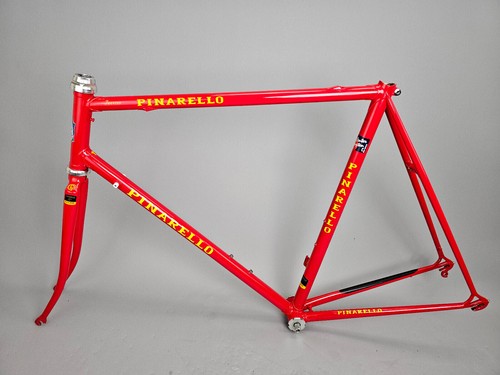 Rahmen Set Pinarello Treviso Rot Gelb 90s frame Campagnolo vintage steel 130 mm - Bild 2 von 19