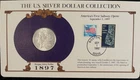 1897 Morgan Silver Dollar U S Postal Commemorative Stamp Set Rare 5/25cStamps BU