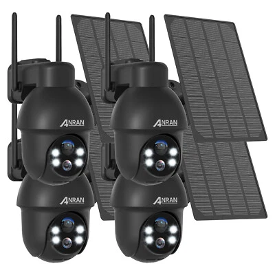 ANRAN 3MP WIFI Pan/Tilt Home Security Camera Outdoor Wireless Solar Battery Home