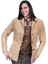 Womens Western Jacket Suede Leather Fringe Native American Style Cowboy Coat New