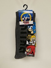 Sonic Characters Socks 2 Pairs Brand New   Size 6 1/2- 12 