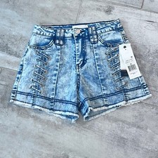 NWT Habitual Kids Girls' Lace Up Detail Denim Shorts - Big Kid Size 10
