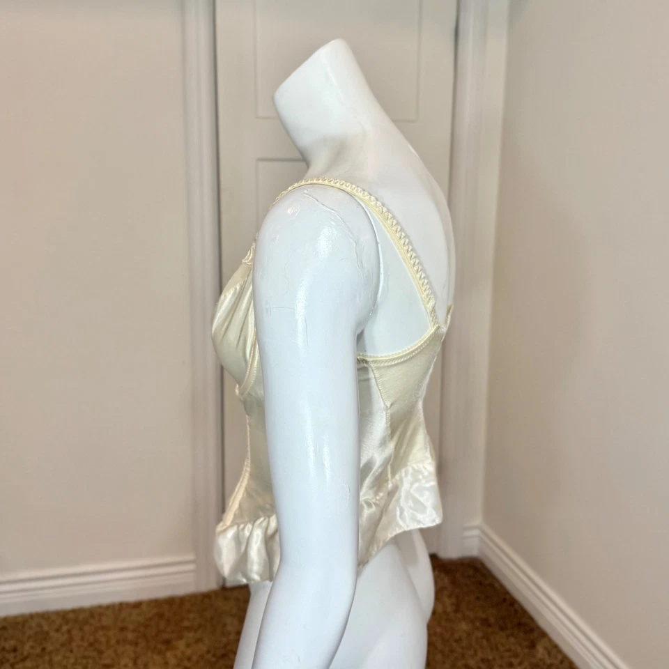 RARO EE. UU. Vintage 80’s VICTORIA’S SECRET BUSTIER TOP Novia Romántico Sujetador Corsé Foto 3 de 4
