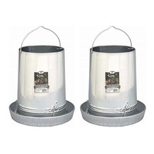 Little Giant 30-Pound Floor Space Saving Hanging Metal Poultry Feeder 2 Pack 