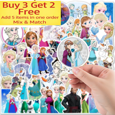 50pcs Waterproof Vinyl Stickers Disney Frozen Anna Elsa Luggage Phone Laptop Car