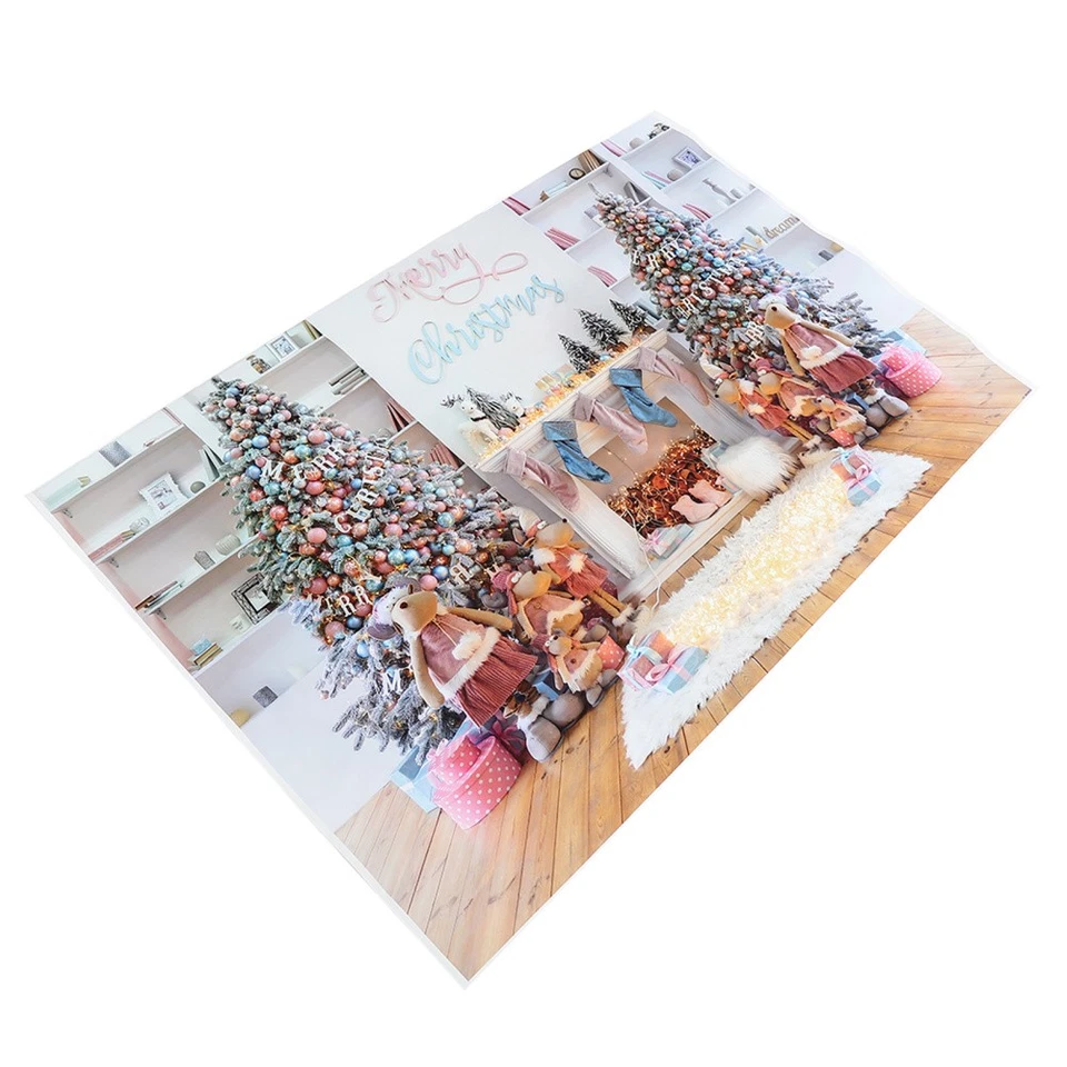  1pc Thème de Noël Photo de toile de fond de cheminée Fond de la photographie - Photo 2/4