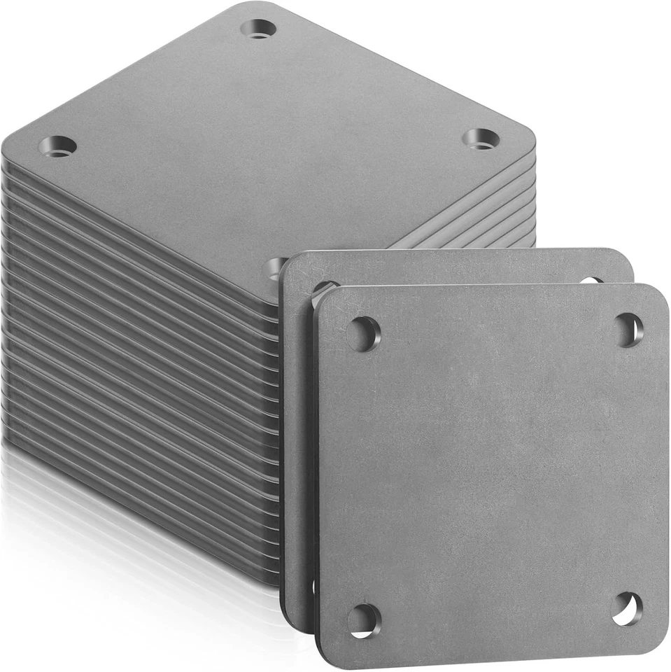 Placas de acero laminadas en caliente de 4x4 pulgadas - 12 piezas con orificios de 3/8 pulgadas para soporte soldado Foto 3 de 4