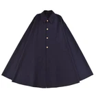 Rare Swiss Army Vintage 40s-50s Wool Blue Military Poncho Cape Coat Jacket Men's