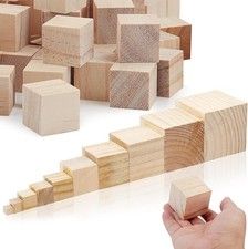 4er Set Holzw&uuml;rfel Kiefernholz 80x80x80mm Basteln Malen DIY Spielsteine