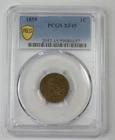 1859 Copper/Nickel Indian Head Cent CERTIFIED PCGS Secure Plus XF 45 1c