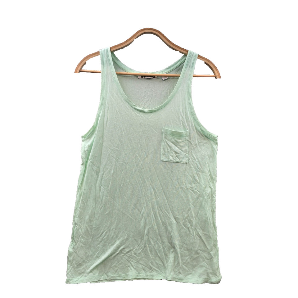 Country Road Womens Tank Top Size S Green Stretch Knit Sleeveless Scoop Neck