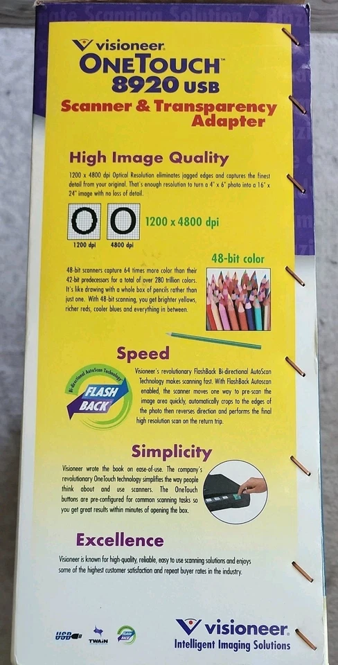 Visioneer OneTouch 8920 USB Scanner Transparency Adapter 1200 x 4800 dpi NIB - Image 2 of 4