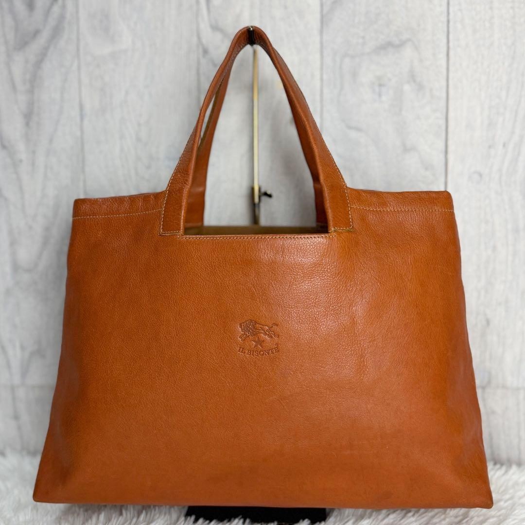 IL BISONTE スウェードレザー トートバッグ IL BISONTE Brand Logo Leather Tote Bag (Fits A4) Women Used