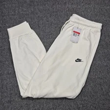 Nike Club Fleece Knit Joggers Men’s Large White Sail Standard Fit Taper Leg