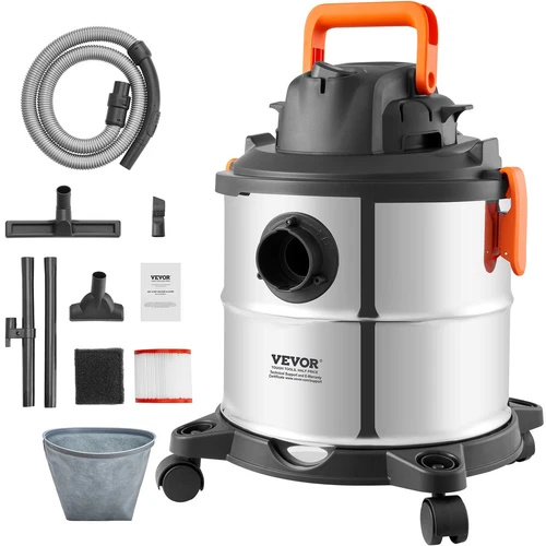 VEVOR Stainless Steel Wet/Dry Shop Vacuum 5.5 Gallon 6-HP with Rich Accessories