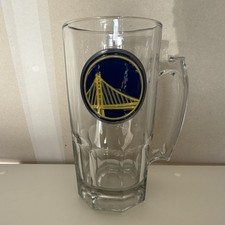 Golden State Warriors NBA Clear Glass Mug Team Logo Basketball 32 oz macho mug
