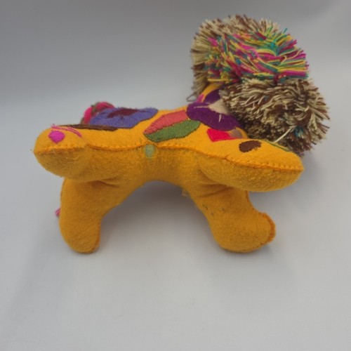 Mexican Folk Art Embroidered Wool Felt Plush Lion 8 1/2" multicolor - Picture 7 of 8