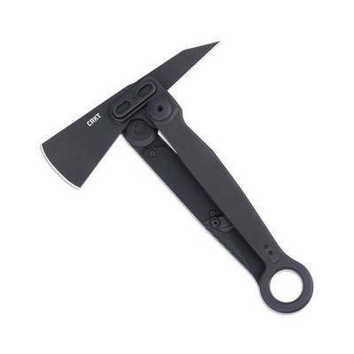 CRKT Provoke X Compact Black Folding Axe with Deadbolt Lock: SUJ2 Steel Plain...