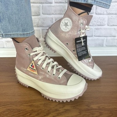 Converse Run Star Hike Hi Platform Glitter 9.5 Women Shoes Sneaker Pink A11578C