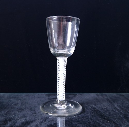 Antique 18th Century Double Opaque Twist Stem English Wine Glass *Damaged Foot - Picture 13 of 17