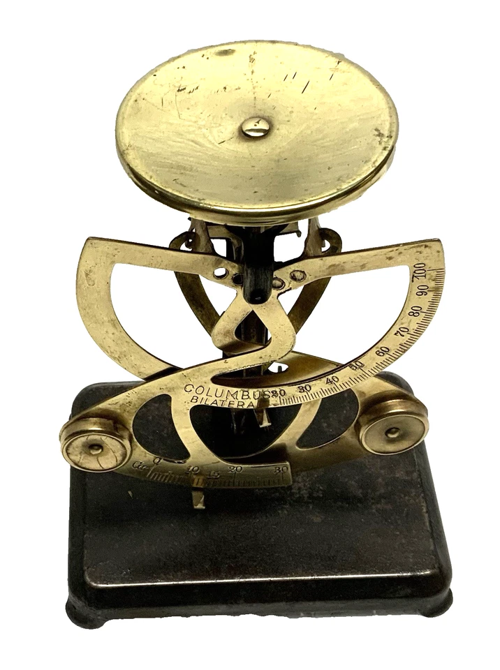 Ancien PESE LETTRES " COLUMBUS " BILATERAL peson balance - Photo 3/4