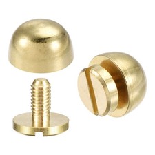 10x6mm Round Studs Rivet Purse Handbag Feet Spike Brass 8 Set