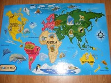 Melissa  Doug World Map Floor Puzzle, 33 Jumbo Pieces, Complete