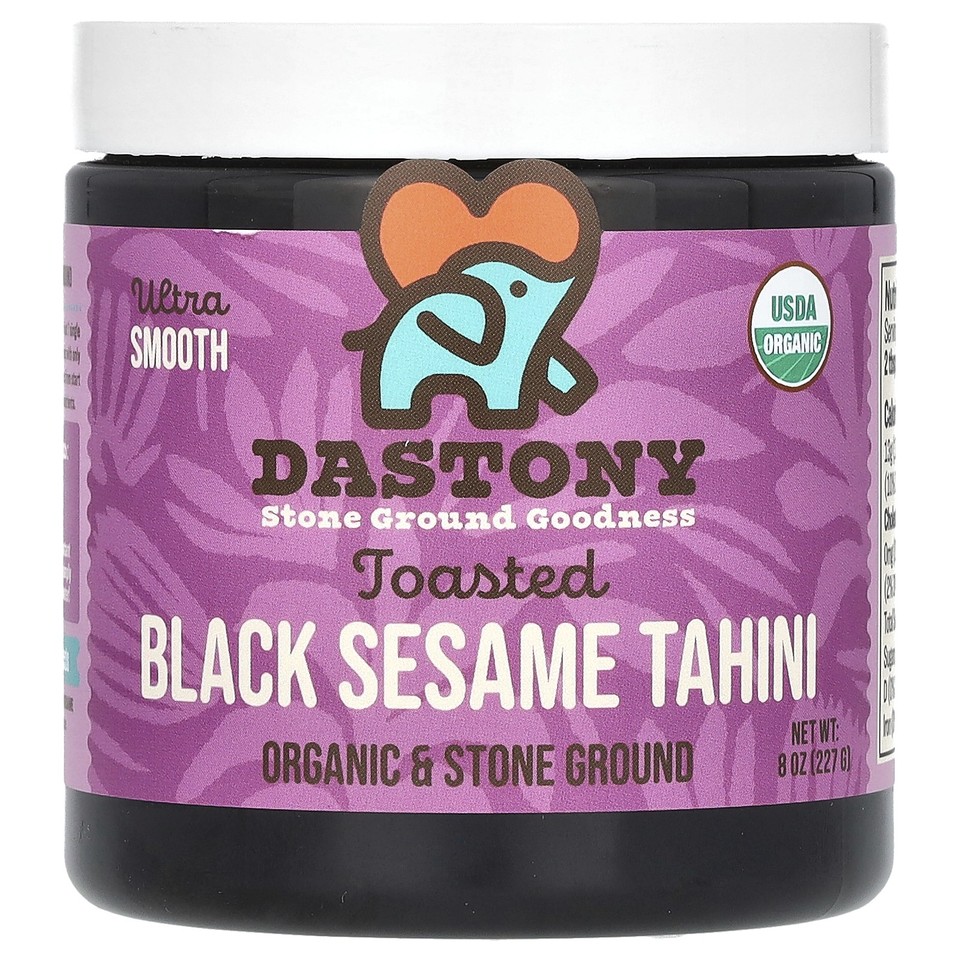 Organic Toasted Black Sesame Tahini, Ultra Smooth, 8 oz (227 g)