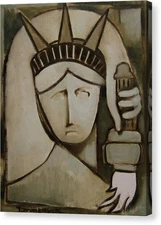 Statue Of Liberty Abstract Art | 11" x 14" Canvas Print by Tommervik