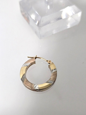 Jacmel Mauritius Sterling Silber 10k Gold Filled Tricolor 3mm Creolen 2,3g