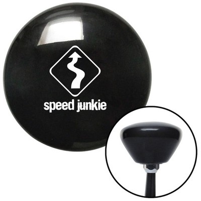 White Speed Junkie Black Retro Shift Knob w/ M16x1.5 Insert Shifter Auto Manual