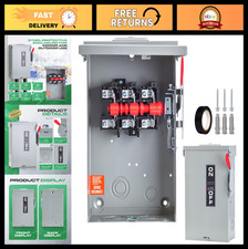 60 Amp 3 Pole Disconnect Switch, Non-Fusible Safety Switch, NEMA 3R Heavy Duty,