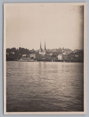 Luzern Schweiz - Dampfer Stadtansicht - Altes Foto 1920er