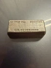 Vintage Hand Poured 10 Troy Ounce Bar .999 U.S. Silver Corp.
