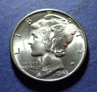 1943-D Mercury Dime  BU FSB