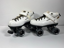 Rock Skates GT-50 White Quad Roller Skates Womens Size 8 Derby/Jam