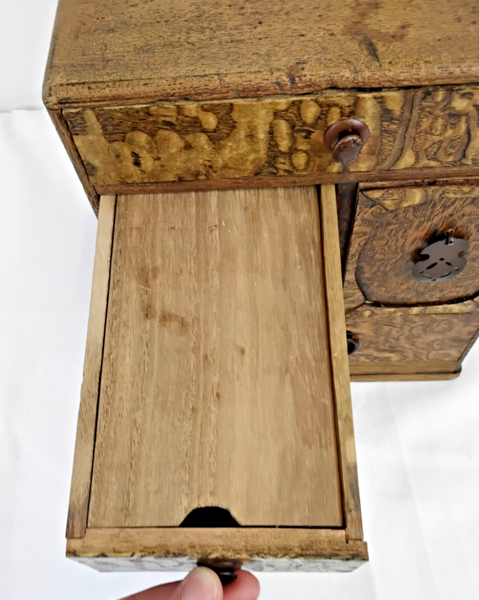 Japanese Wooden Sewing Box With Drawers Antique #J4595 | eBay