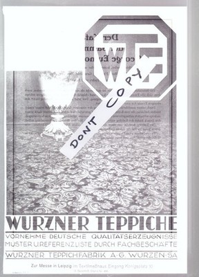 1931 2 advertisements Wurzner carpet factory Wurzen WTF large 19x28 cm!
