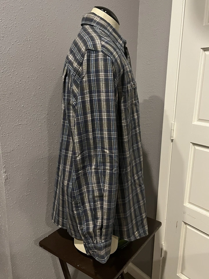 Vtg 1990's Aigle Men's Shirt Flannel Checked Plaid Outdoor Hunting Farm Size XL - Image 2 of 4