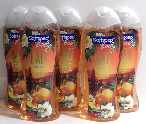 5 x 20 oz Softsoap Limited Editionh Bali Bliss Peach Gardenia Body Wash