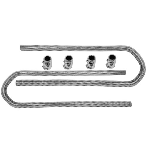 36" Stainless Steel Flexible Radiator + 44" Heater Hose Kit With Clamp Cover Kit - Picture 3 of 6
