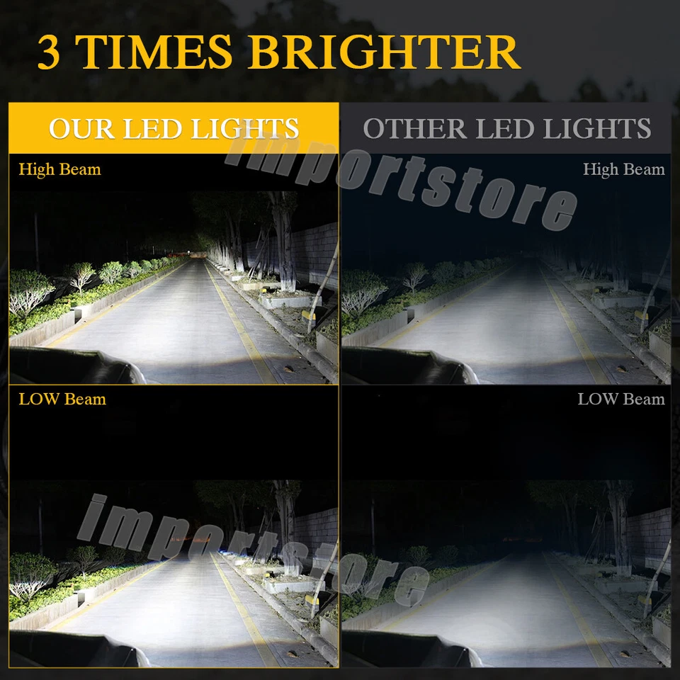 Faros de haz alto/bajo DRL para Lincoln Town Car 1981 1982-1989 4 piezas 4X6" Foto 4 de 4