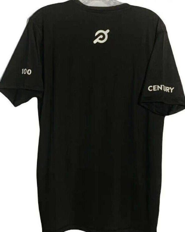 Peloton Small 100 Century Black Short Sleeve Cycling Bike Shirt Poly