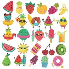 Summer Glitter Fruit Temporary Tattoos for Kids - 110 Glitter