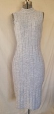 House Of Harlow 1960 Womens Sweater Dress Ribbed Size XS Sleeveless Gray Winter