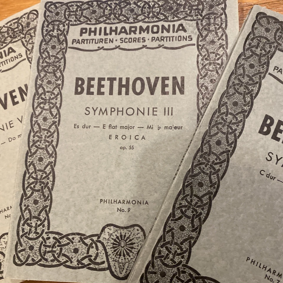 Beethoven Symphonie I, III, V Philharmonia Pocket Score Sheet Music Shubert - Image 3 of 4
