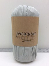 Home Collection Premium Soft Bed Sheet Set 6 Piece Full Light Gray