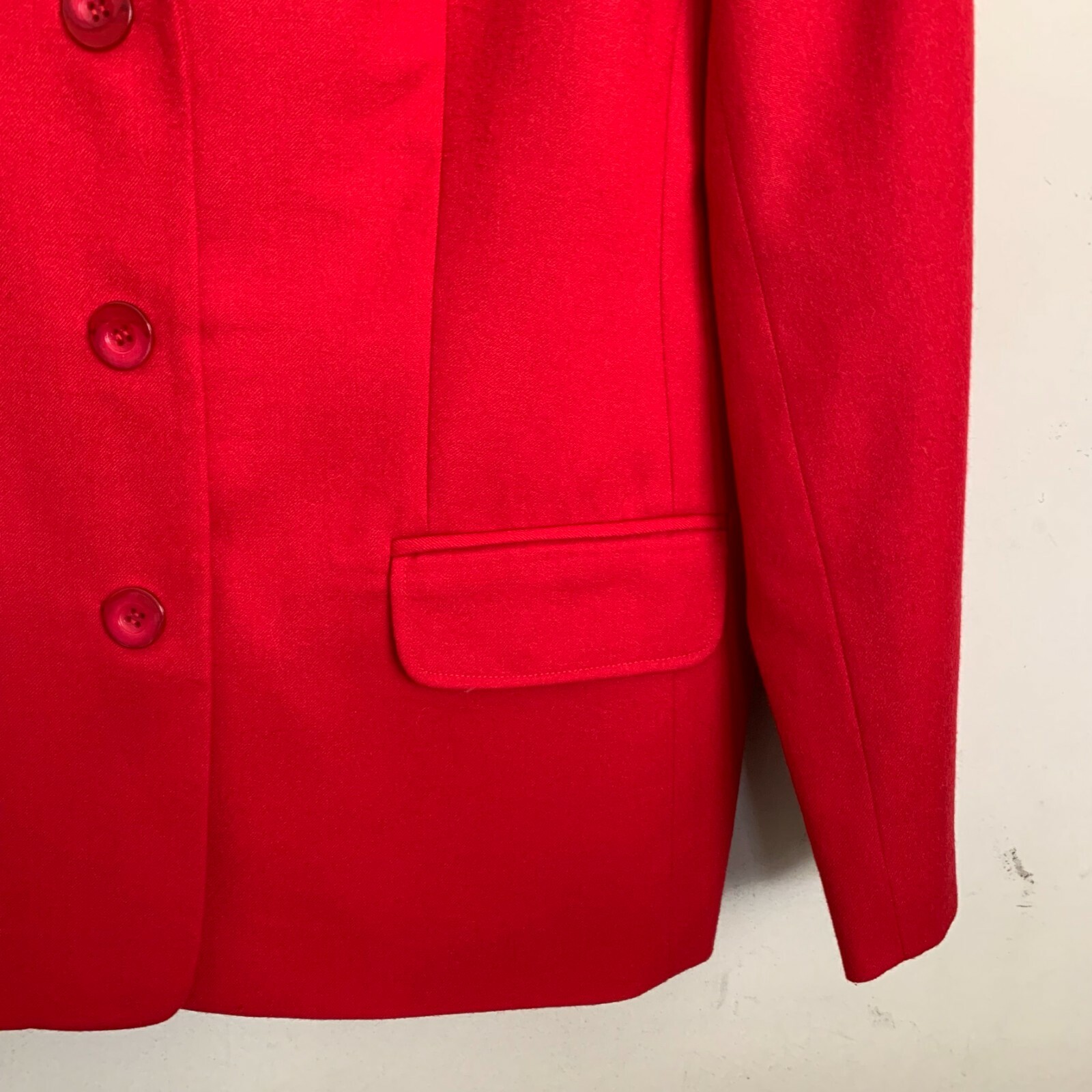 Appleseed's Jacket Red Wool Collared Buttons Flap… - image 6