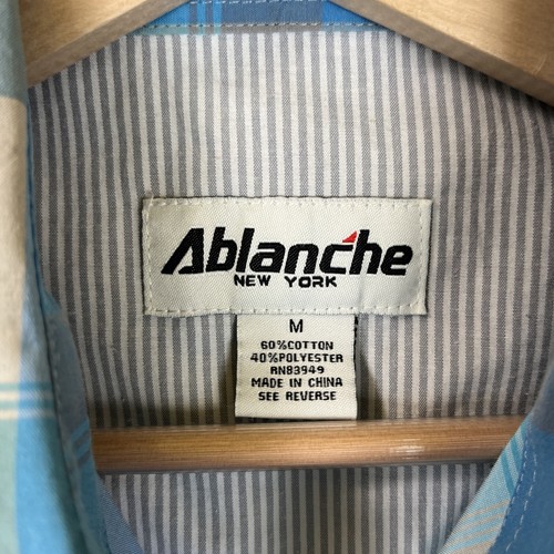 Camisa Ablanche para Hombre Mediana Azul a Cuadros Mangas Largas Bolsillos Frontales con Botones - 4674 - Imagen 10 de 16