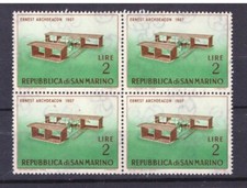 Francobolli San Marino 1962 Storia Aviazione 2 L MNH QUARTINA SAS588